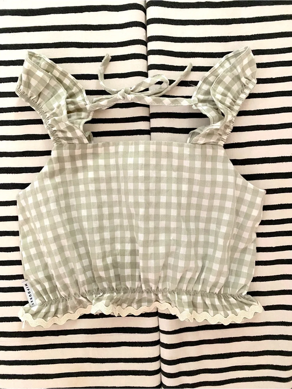 Mipounet 6y Gingham Sage Green Set